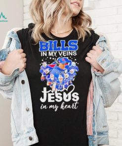 Buffalo Bills In My Veins Jesus In My Heart 2023 Signatures Shirt