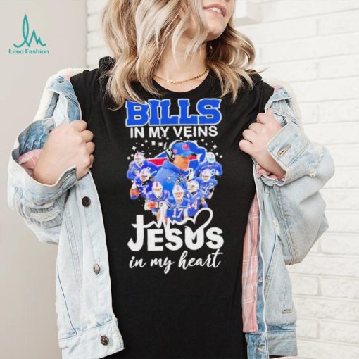 Buffalo Bills In My Veins Jesus In My Heart 2023 Signatures Shirt