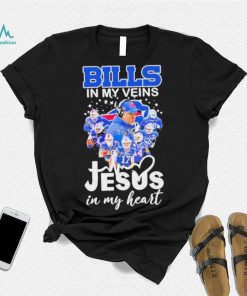 Buffalo Bills In My Veins Jesus In My Heart 2023 Signatures Shirt