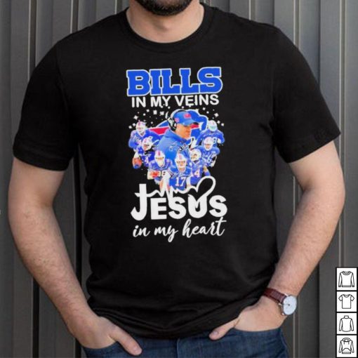 Buffalo Bills In My Veins Jesus In My Heart 2023 Signatures Shirt