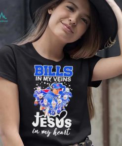 Buffalo Bills In My Veins Jesus In My Heart 2023 Signatures Shirt