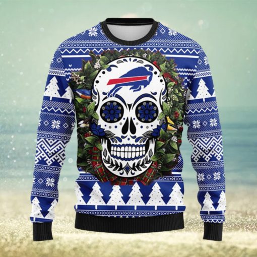 Buffalo Bills Skull Flower Ugly Christmas Ugly Sweater