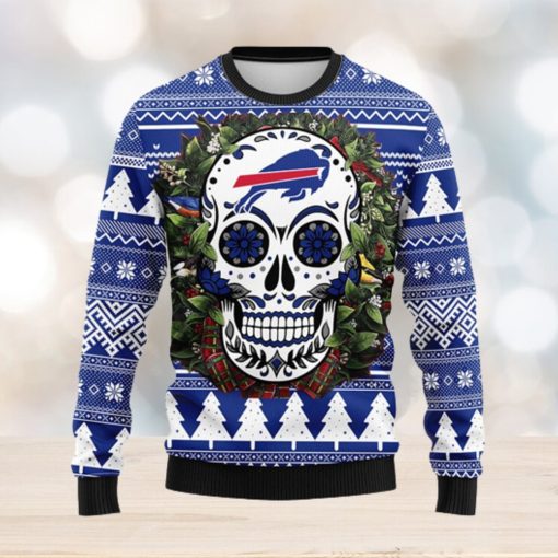 Buffalo Bills Skull Flower Ugly Christmas Ugly Sweater