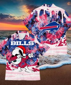 Buffalo Bills Snoopy Dabbing The Peanuts American Christmas Dripping Matching Pattern Hawaiian Shirt