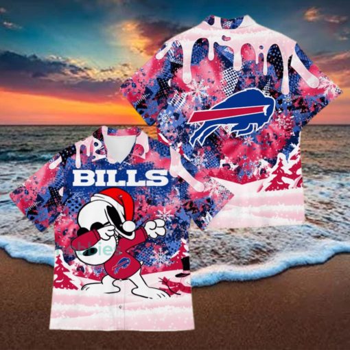 Buffalo Bills Snoopy Dabbing The Peanuts American Christmas Dripping Matching Pattern Hawaiian Shirt