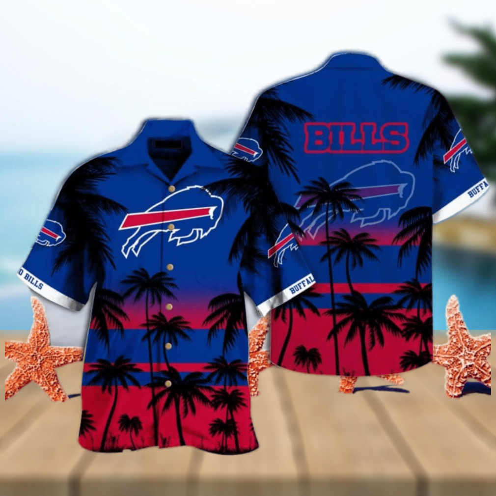 Buffalo Bills Hawaiian Shirt, Tropical Flowers, Button Down Hawaiian Shirt  - Limotees