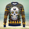 Michigan Wolverines Skull Flower Ugly Christmas Ugly Sweater