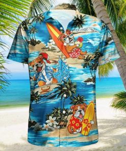 Bulldog On The Beach Hawaiian Shirts Pawsome Parents Hawaiian Shirt