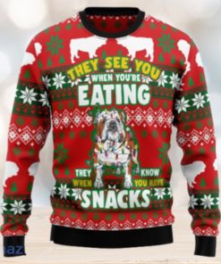 Bulldog Snacks Christmas Unisex Ugly Christmas Sweater 3D