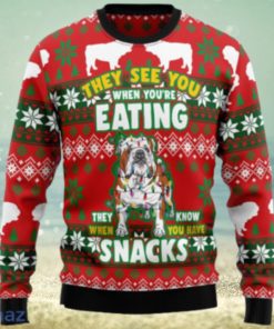 Bulldog Snacks Christmas Unisex Ugly Christmas Sweater 3D