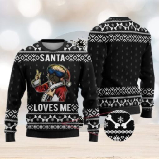 Bulldog Ugly Christmas Sweater Black Gift For Men And Women