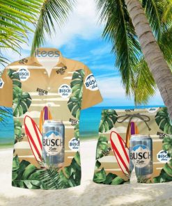 Busch Latte Beer Surfboard Lover Tropical Leaf Hawaiian Shirt