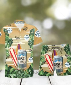 Busch Latte Beer Surfboard Lover Tropical Leaf Hawaiian Shirt