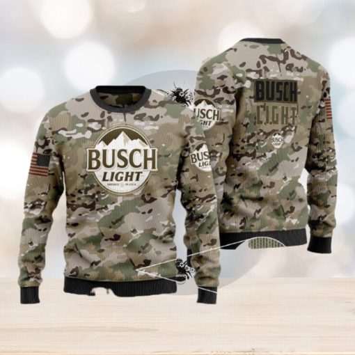 Busch Light Camo Ugly Christmas Sweater For Men And Women