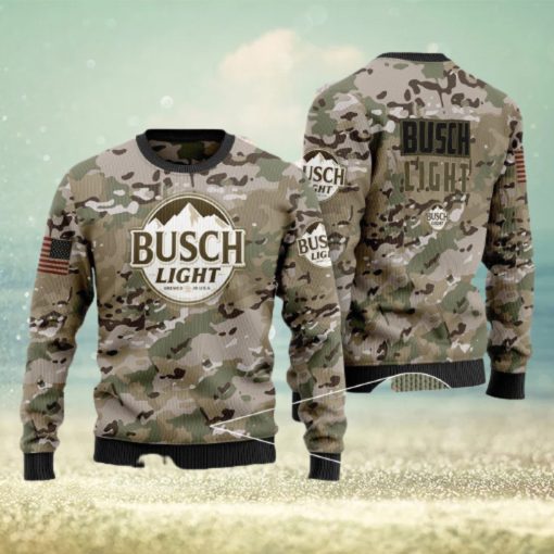 Busch Light Camo Ugly Christmas Sweater For Men And Women