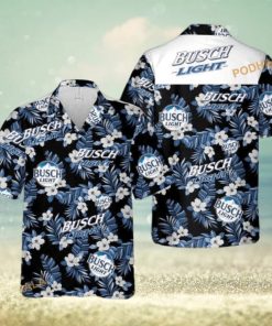 Busch Light Hawaiian Shirt Blue Flora Gift For Holiday  Aloha Shirt