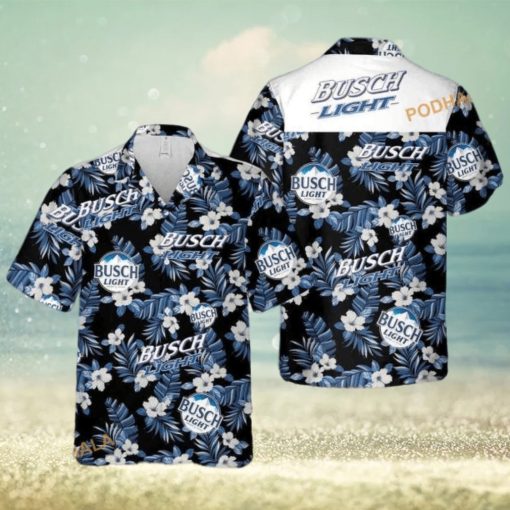 Busch Light Hawaiian Shirt Blue Flora Gift For Holiday  Aloha Shirt