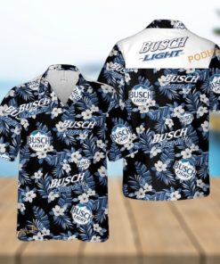 Busch Light Hawaiian Shirt Blue Flora Gift For Holiday Aloha Shirt