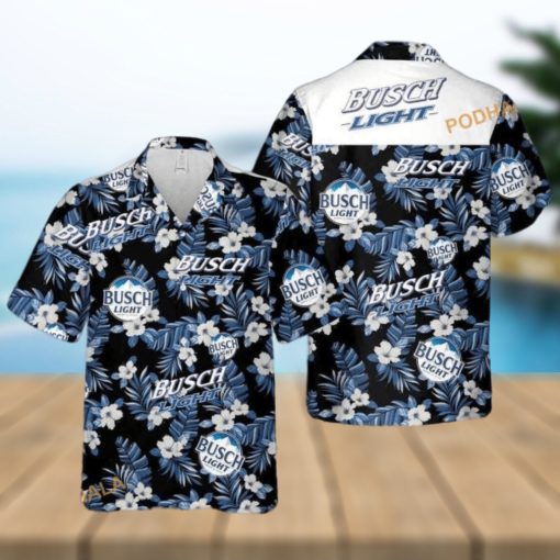 Busch Light Hawaiian Shirt Blue Flora Gift For Holiday  Aloha Shirt