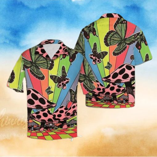 Butterflies And Mushrooms Hawaiian Shirt