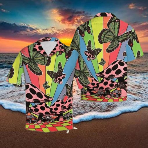 Butterflies And Mushrooms Hawaiian Shirt