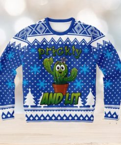 Cactus Prickly and Lit Ugly Christmas Sweater 3D Gift For Men And Women