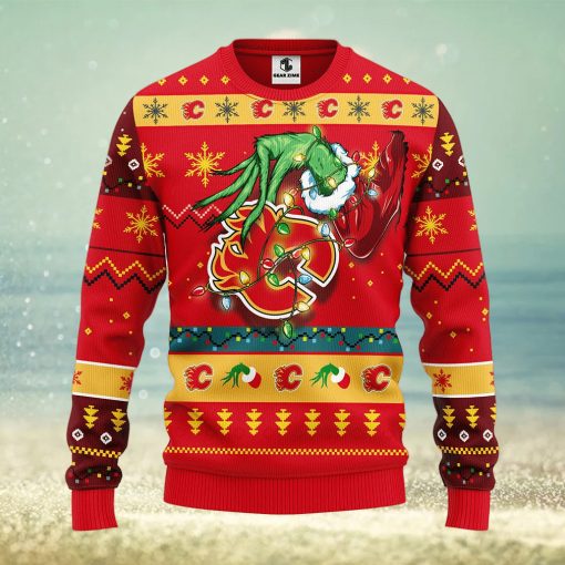 Calgary Flames Grinch Christmas Ugly Sweater