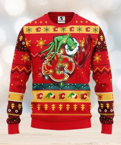 Calgary Flames Grinch Christmas Ugly Sweater