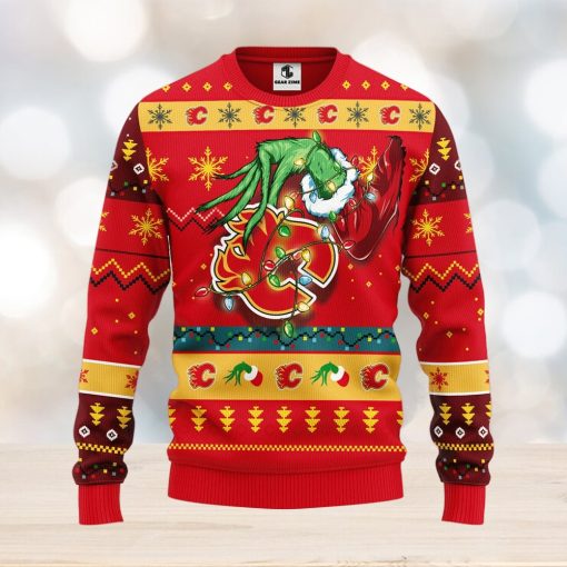 Calgary Flames Grinch Christmas Ugly Sweater