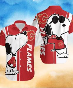 Calgary Flames Snoopy Lover 3D Printed Hawaiian Shirt