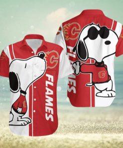 Calgary Flames Snoopy Lover 3D Printed Hawaiian Shirt