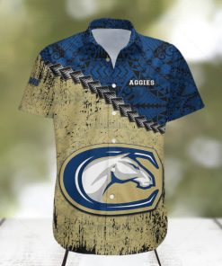 California Davis Aggies 3D Hawaiian Shirt Grunge Polynesian TattooNCAA hawaiian shirt