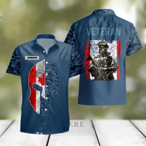 Canadian Veteran Hawaii Shirt Custom Name Unique Gift For Men Women