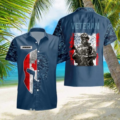 Canadian Veteran Hawaii Shirt Custom Name Unique Gift For Men Women