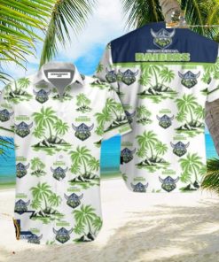 Canberra Raiders Coconut Tree Island Hawaiian Shirt