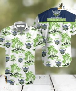 Canberra Raiders Coconut Tree Island Hawaiian Shirt