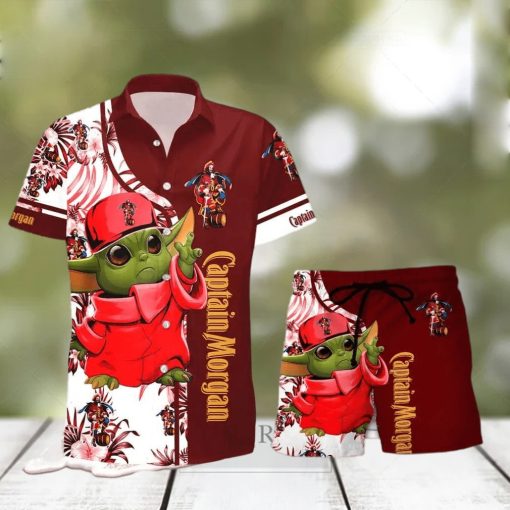 Captain Morgan Baby Yoda Hawaiian Shirt And Shorts Gift Hawaiian  shirt