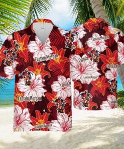 Captain Morgan Hawaiian Shirt Floral Pattern Practical Beach Gift Aloha Shirt