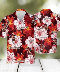 Captain Morgan Hawaiian Shirt  Floral Pattern Practical Beach Gift  Aloha Shirt