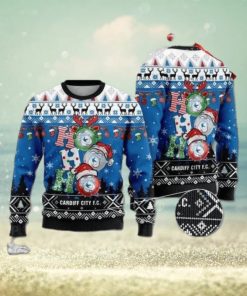 Cardiff City F c Ho Ho Ho Ugly Christmas Sweater