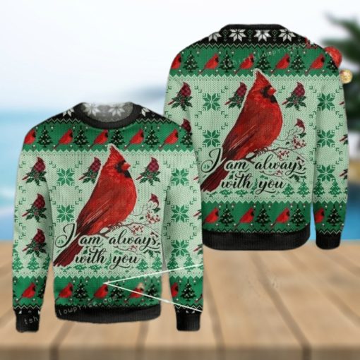 Cardinal I Am Always With You Ugly Sweater Christmas Party