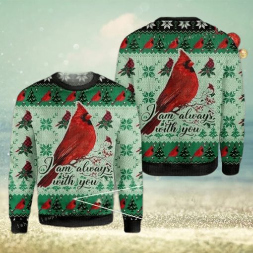 Cardinal I Am Always With You Ugly Sweater Christmas Party