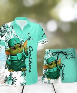 Caribou Coffee Baby Yoda Hawaiian Shirt And Shorts Gift Hawaiian shirt SFOglqV01