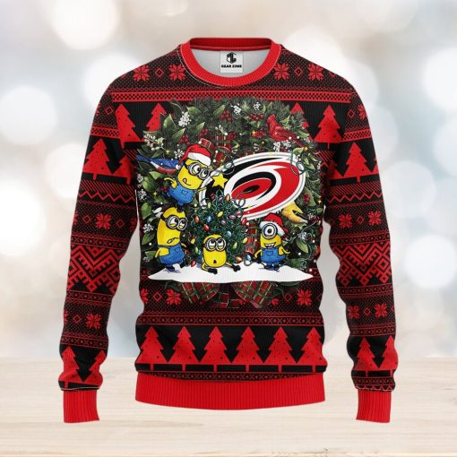 Carolina Hurricanes Minion Christmas Ugly Sweater