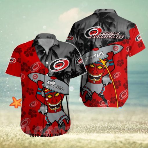 Carolina Hurricanes NHL Unisex All Over Print Hawaiian Button Shirt