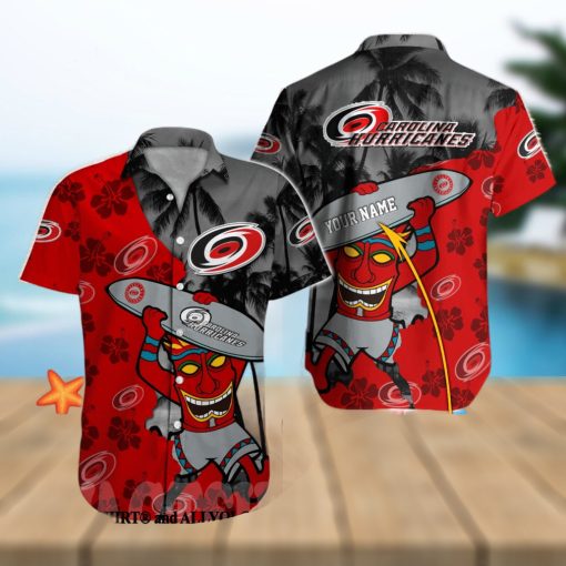 Carolina Hurricanes NHL Unisex All Over Print Hawaiian Button Shirt