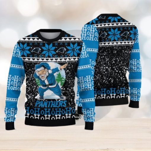 Carolina Panthers Dabbing Santa Ugly Christmas Sweater 3D Gift For Fans