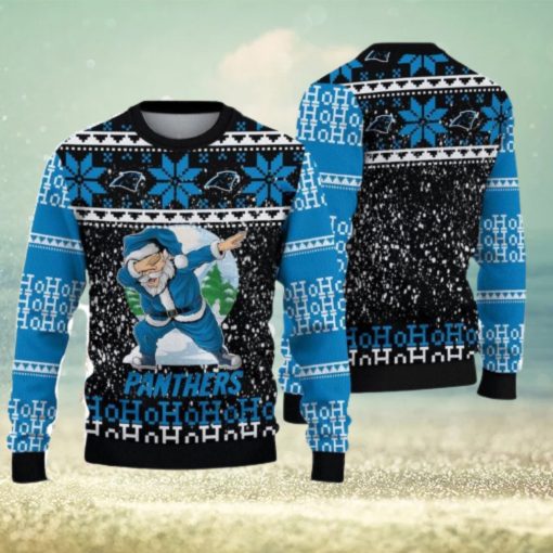 Carolina Panthers Dabbing Santa Ugly Christmas Sweater 3D Gift For Fans