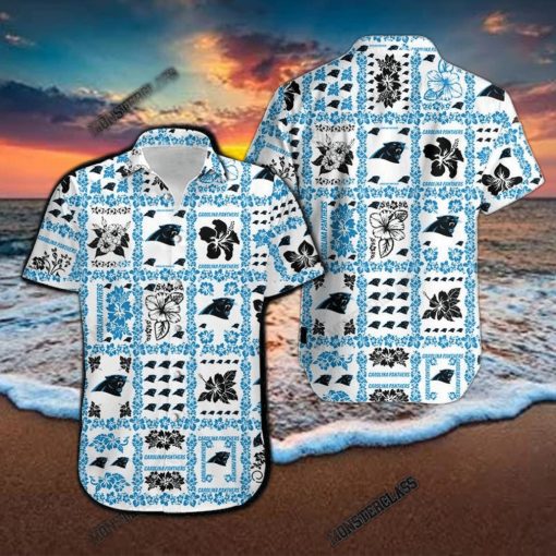 Carolina Panthers Hibiscus Hawaiian Shirt