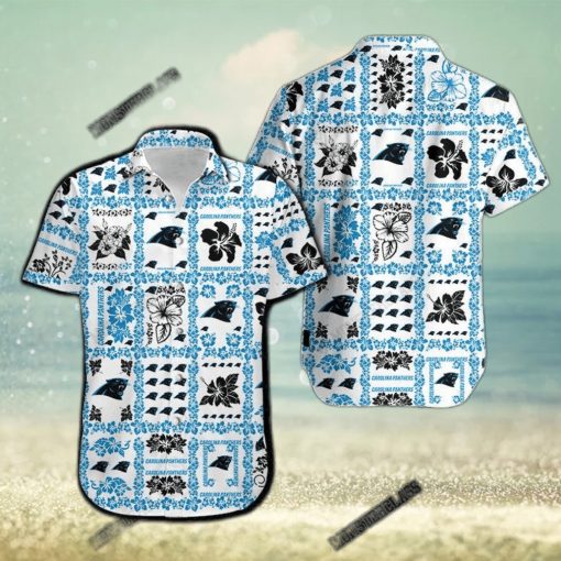 Carolina Panthers Hibiscus Hawaiian Shirt